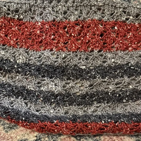 Stylish Red and Gray Alpaca Wool Blend Knit  Women's Shrug - Picture 8 of 10